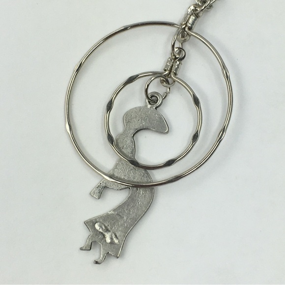 Women’s Kokopelli Pendant Necklace Silver Tone Western Boho Bohemian Chain - Picture 4 of 6